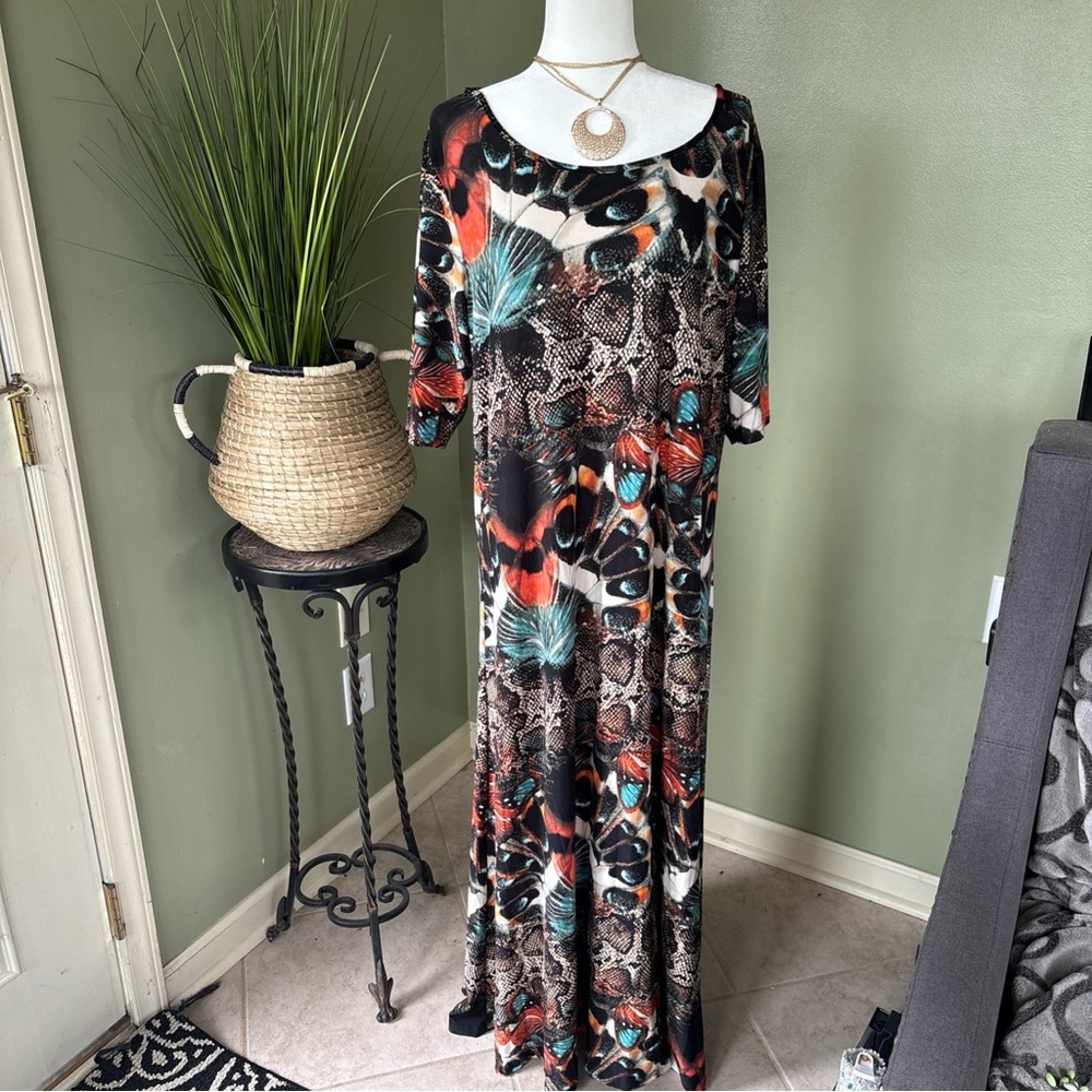Attitudes by Renee Vibrant Patterned Maxi Dress